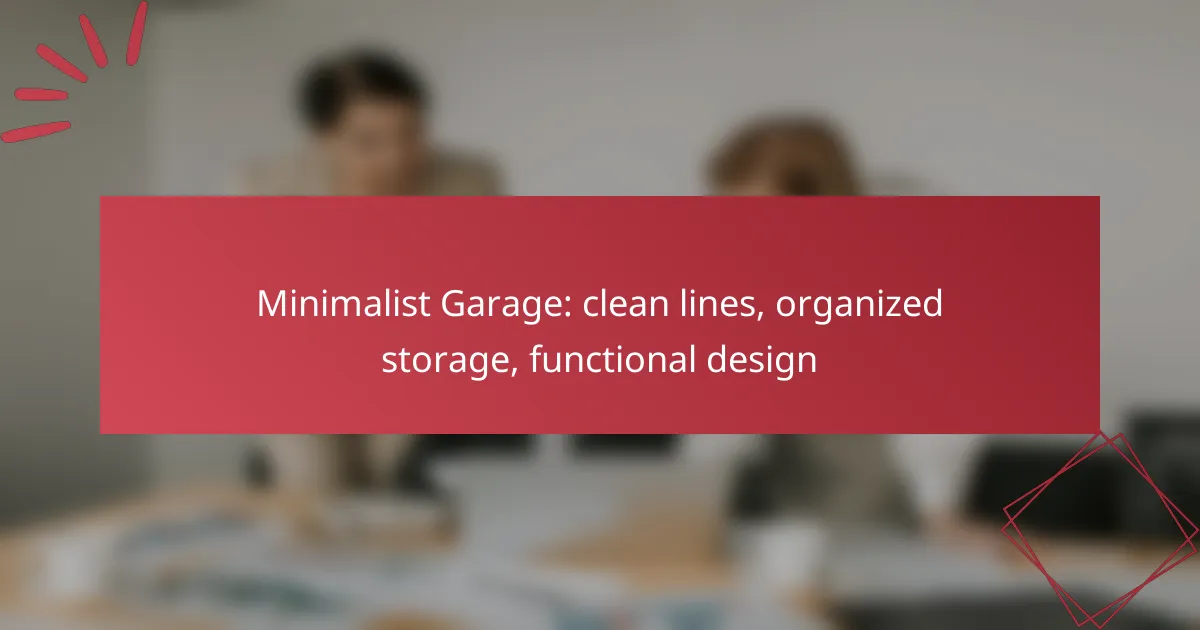 Minimalist Garage: clean lines, organized storage, functional design