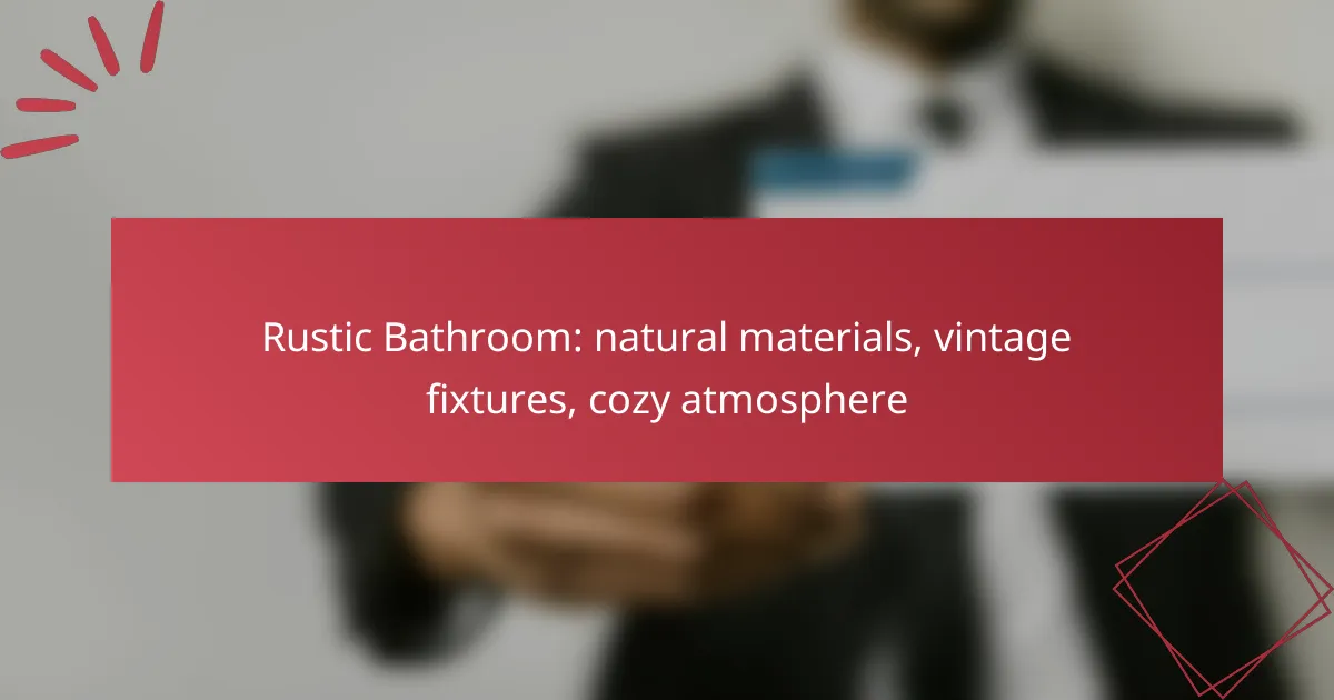 Rustic Bathroom: natural materials, vintage fixtures, cozy atmosphere