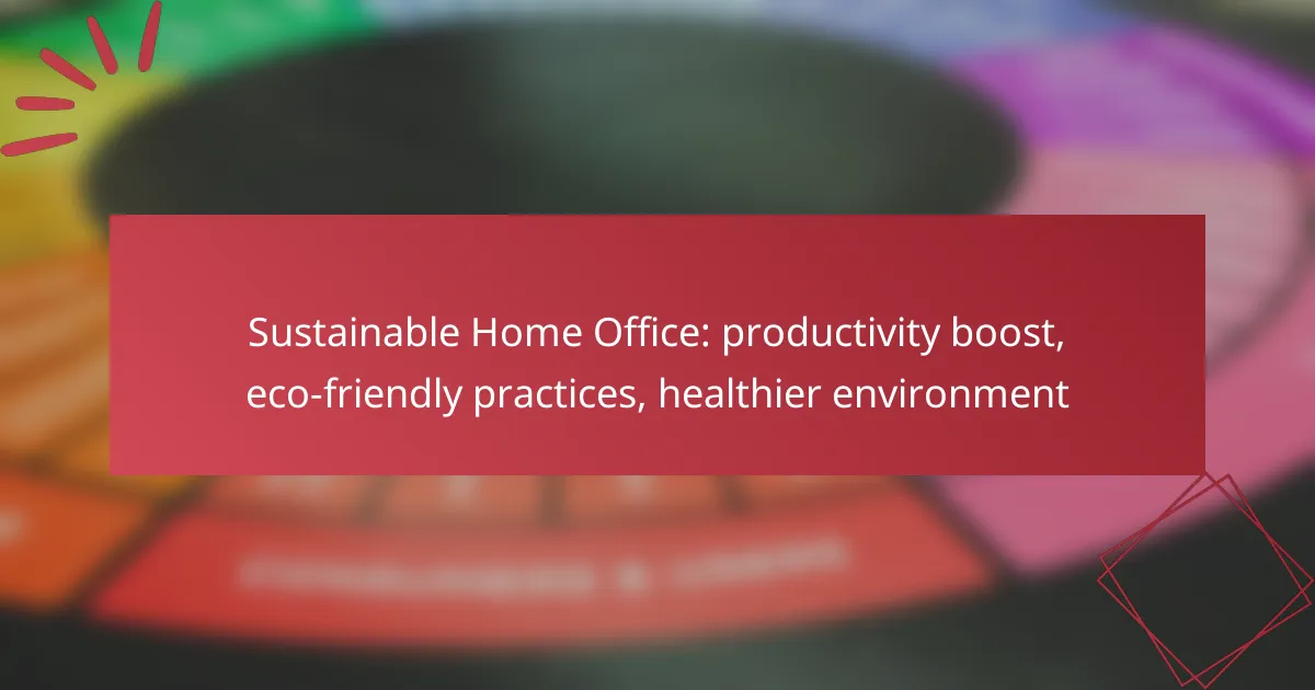 Sustainable Home Office: productivity boost, eco-friendly practices, healthier environment