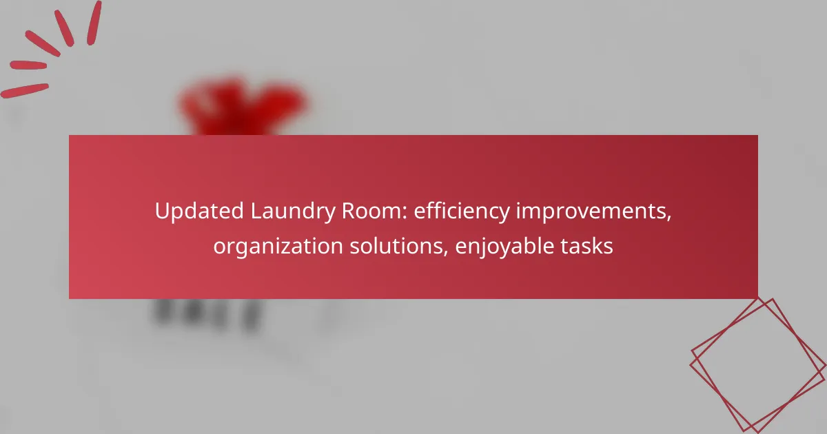 Updated Laundry Room: efficiency improvements, organization solutions, enjoyable tasks