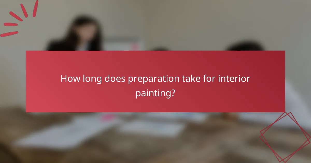 How long does preparation take for interior painting?