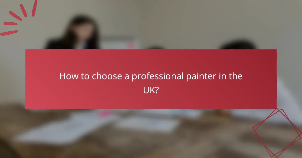 How to choose a professional painter in the UK?