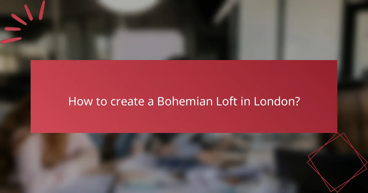 How to create a Bohemian Loft in London?