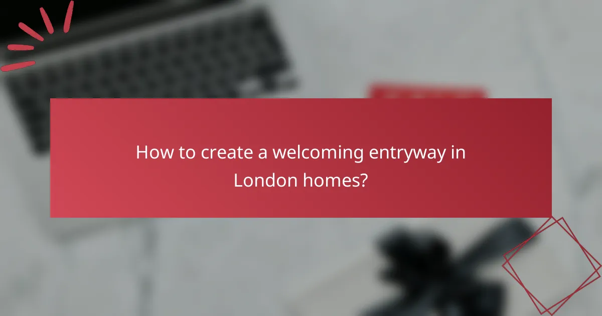 How to create a welcoming entryway in London homes?