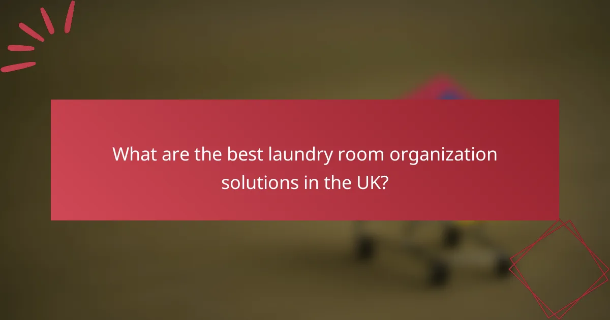 What are the best laundry room organization solutions in the UK?