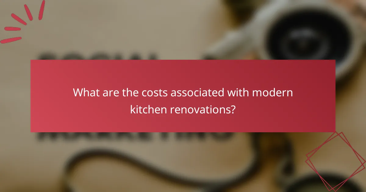 What are the costs associated with modern kitchen renovations?
