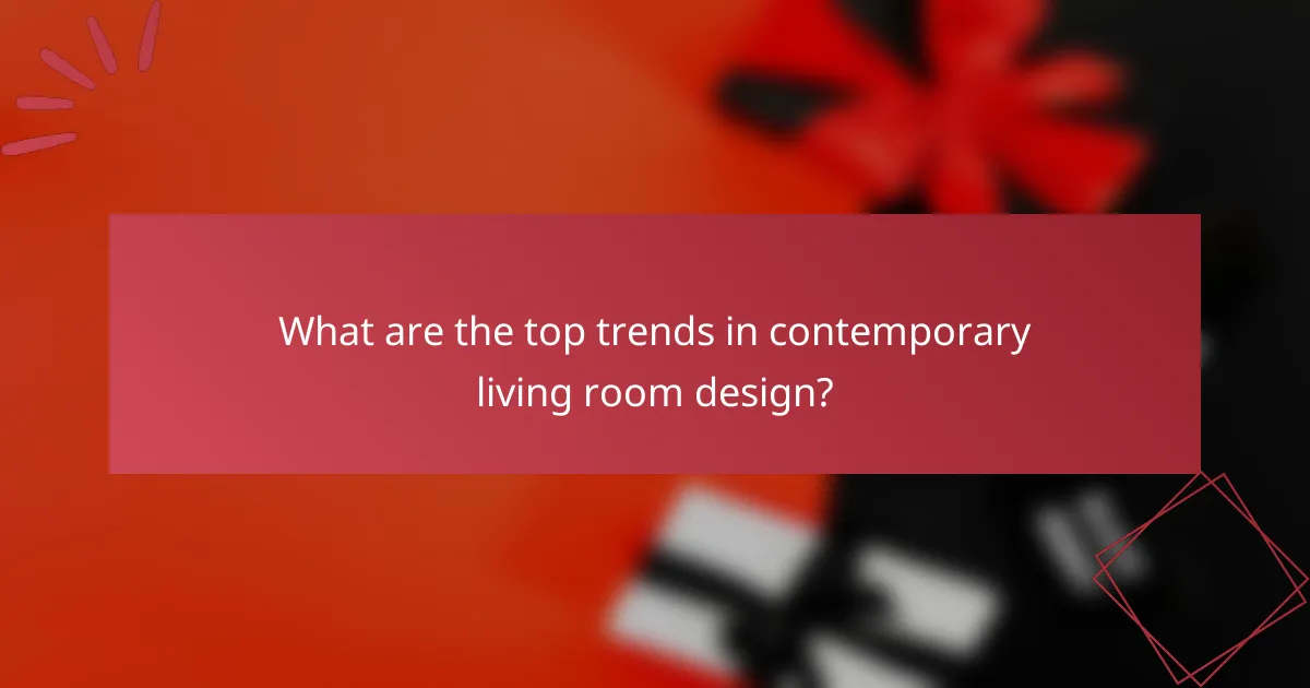What are the top trends in contemporary living room design?